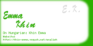 emma khin business card